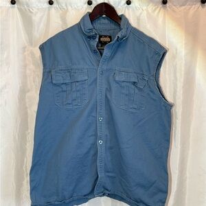 Guide Gear Sleeveless Button-Up Shirt Blue – Size Large